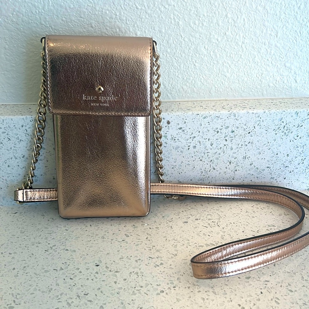 Rose gold Kate Spade phone wristlet